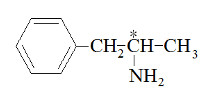 Carbono assimétrico em molécula de anfetamina